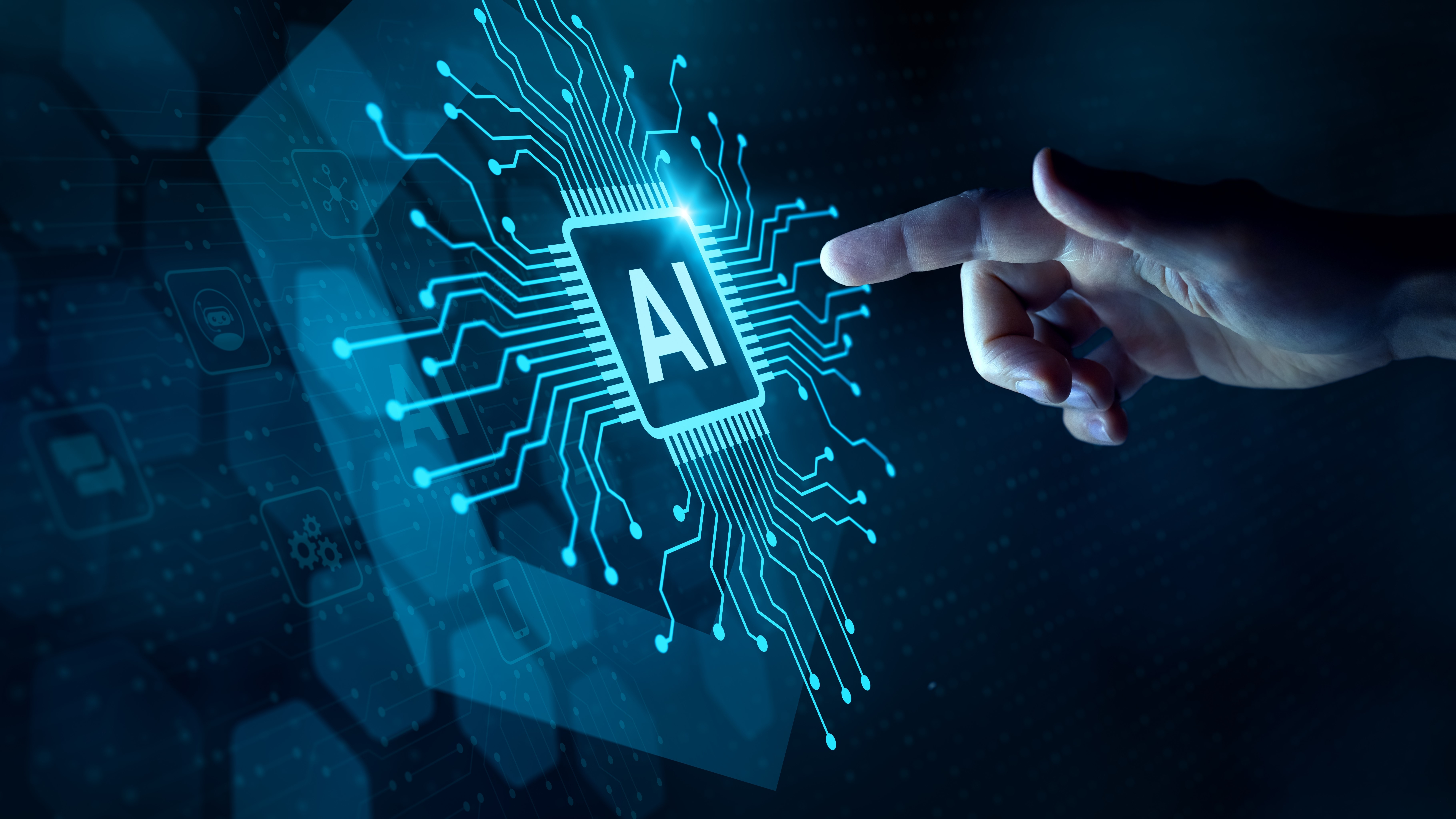 A visual representation of an all-in-one platform with various icons.